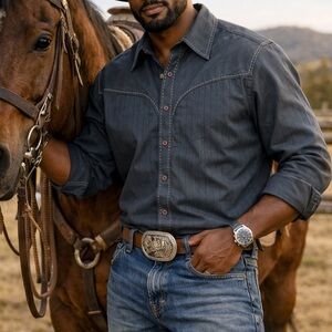 7 Diamonds blue Button-Up Shirt